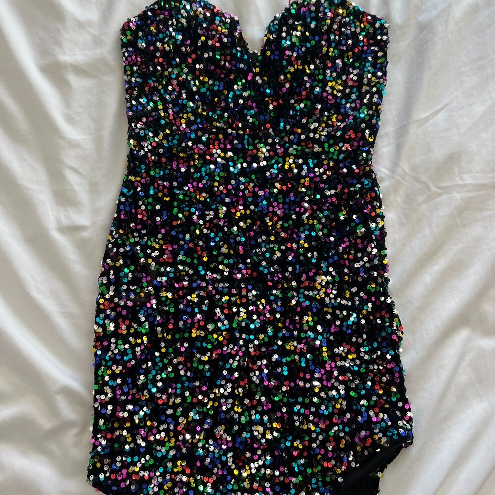 Sequin Multicolor Mini Dress